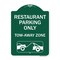 Signmission Restaurant Parking Tow-Away Zone W/ Car Tow Graphic Heavy-Gauge Alum Sign, 18" x 24", GW-1824-22978 A-DES-GW-1824-22978 - alternate 1